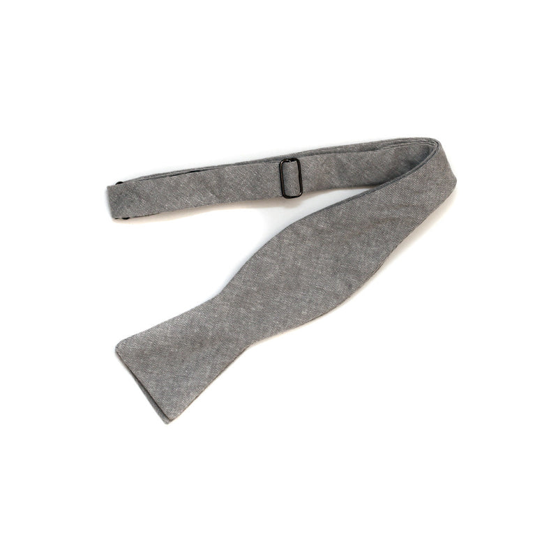 Bow Tie in Light Grey Linen