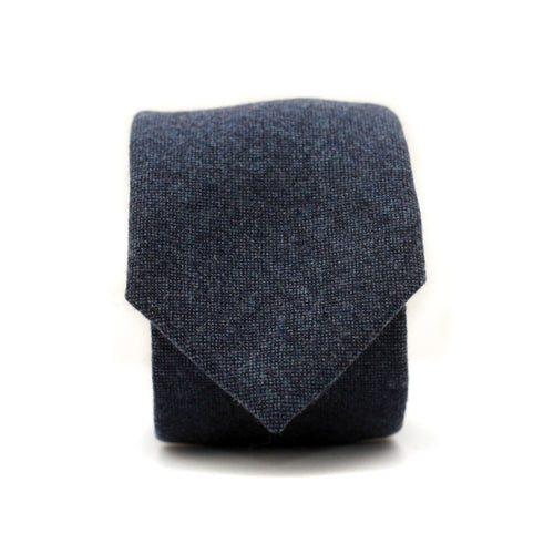 Neck Tie in Heathered Navy Wool