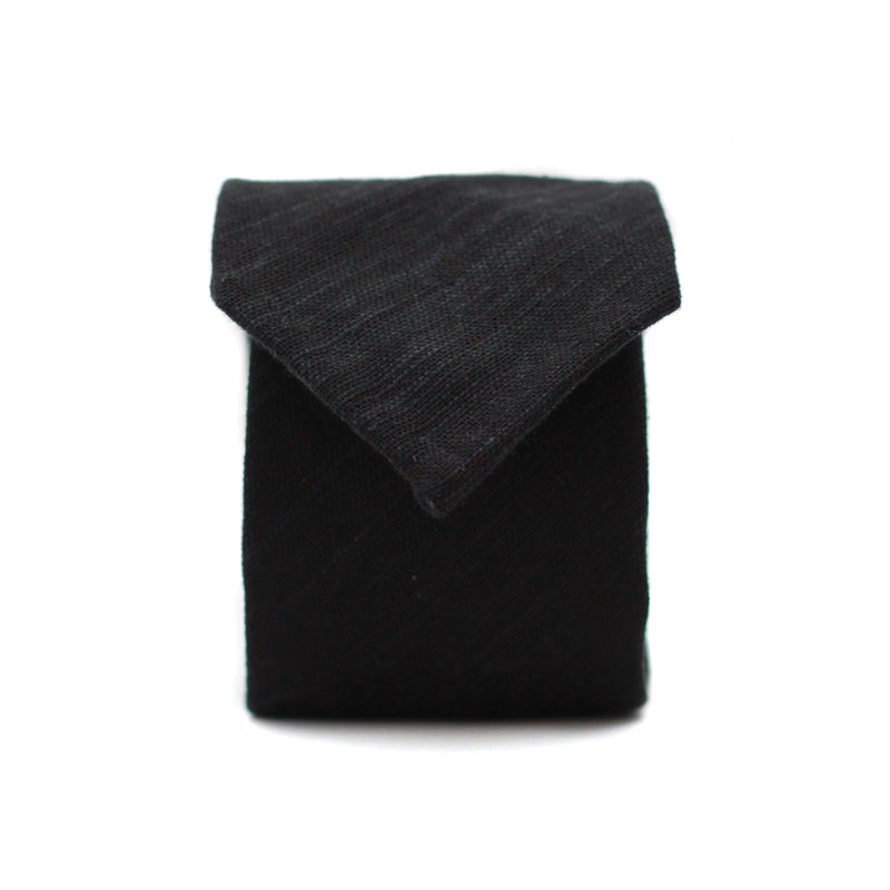 Neck Tie in Black Japanese Cotton