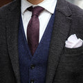 Neck Tie in Burgundy Cashmere/Silk Tweed