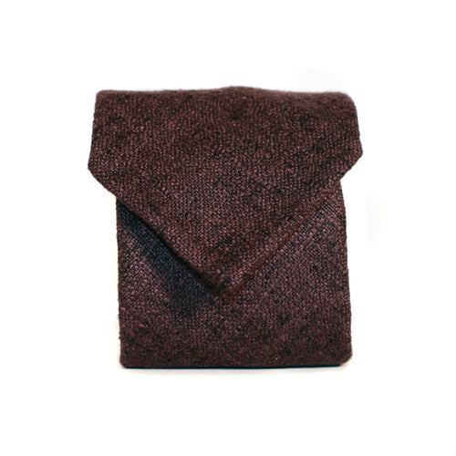 Neck Tie in Burgundy Cashmere/Silk Tweed