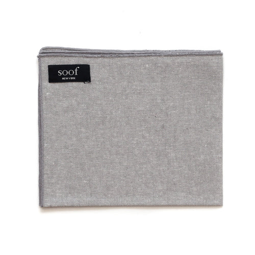 Pocket Square in Light Grey Linen