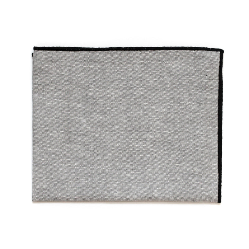Pocket Square in Light Grey Linen