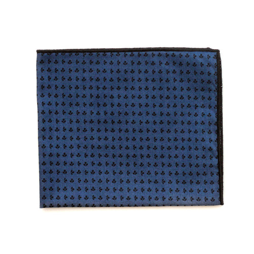 Pocket Square in Midnight Trefle Cotton