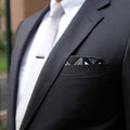 Pocket Square in Black & White Bogolan Cotton