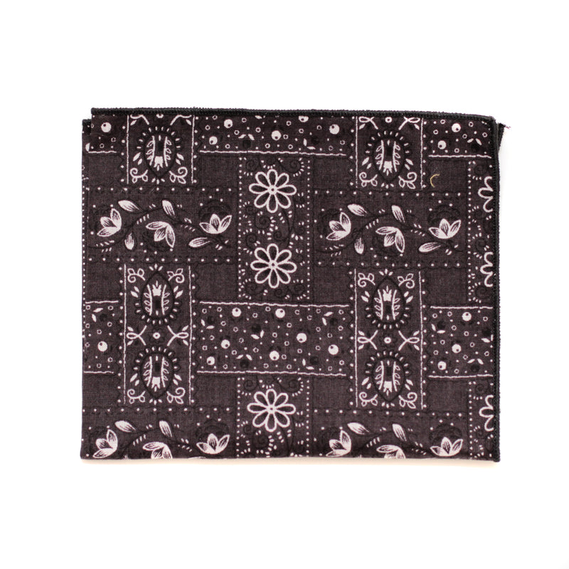 Pocket Square in Eggplant Japanese Paisley
